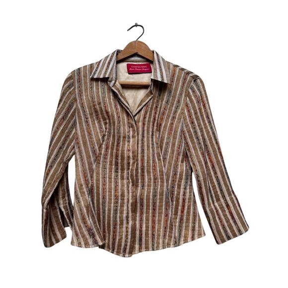 American Vintage Tops - Caryna Nina Haute Couture Multicolor Striped Blazer - Size S